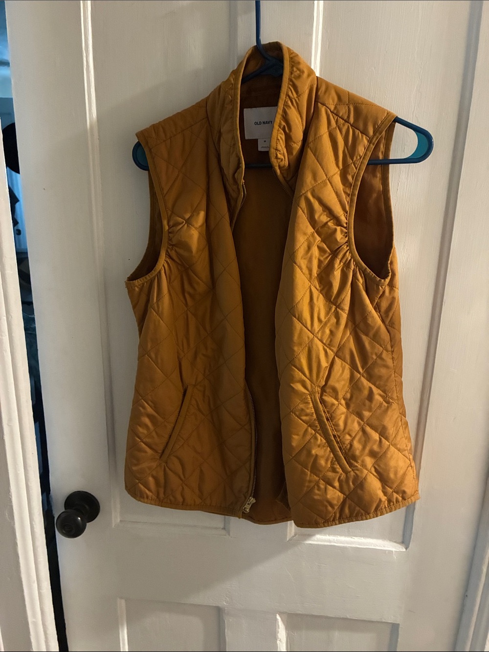 Old Navy Quilted Mustard Vest - Zip Front Layering